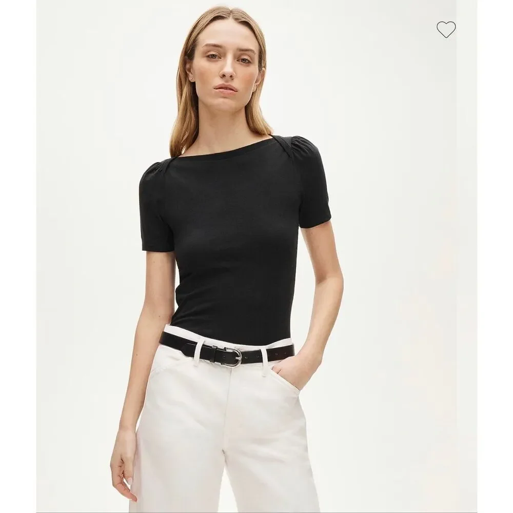 J. Crew Vintage jersey puff-sleeve T-shirt Medium